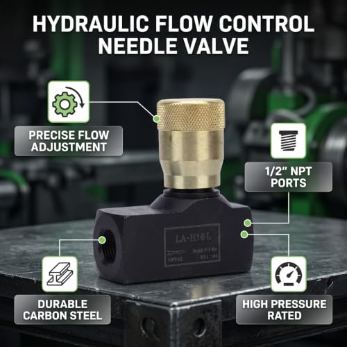 Evite tirones con la válvula de aguja de control de flujo hidráulico NPT 1/2 bidireccional 7