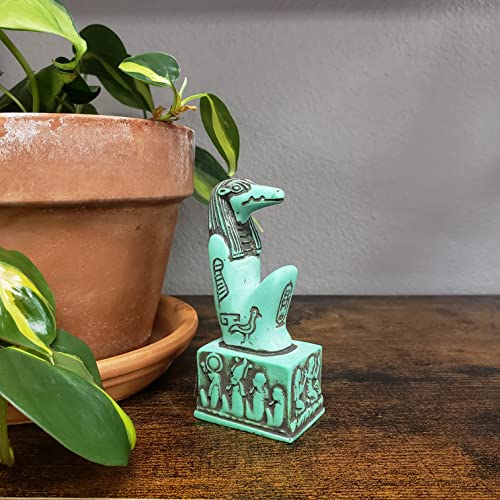 Estatua Dios Sobek Egipcio Verde 4.25 pulg miniatura 2