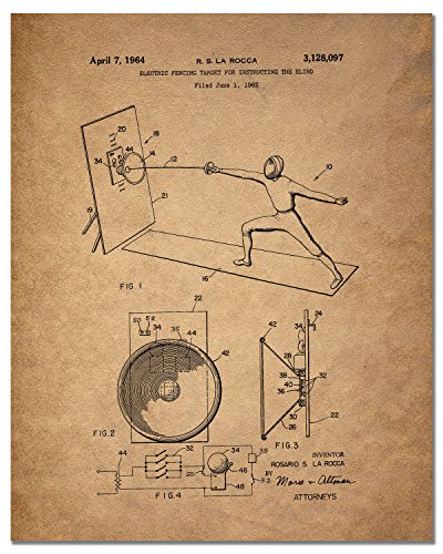 Fencing Patent Prints - Set of 4 (8 inches x 10 inches) Photos - Thumbnail 3