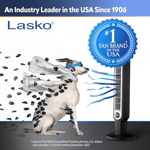 Lasko 52 Oscillating Fan with Remote, Adjustable Height, 3 Speeds, Timer - Ideal for Bedroom, Living Room, Home Office, and College Dorm.