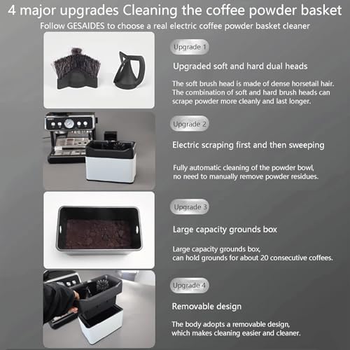 Elektryczna szczotka do czyszczenia filtra - profesjonalne narzędzie do czyszczenia ekspresu do espresso z uchwytem filtra 58 mm