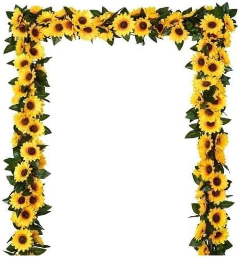 KKAERDIYA 5 pieces of sunflower vine artificial flowers sunflower decorative crafts home, wedding, party, garden