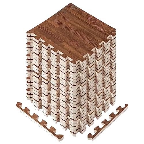 Image of Yes4All EVA Interlocking Mats, Puzzle Floor Tiles, Foam Floor Padding with Border for Furniture, Home Space, Living Room, Garage 11,22,32 SQFT