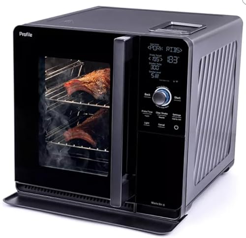 Smart Indoor Pellet Smoker, with Active Smoke Filtration, 5 Smoke Control Settings, WiFi Connected, Electric, Countertop BBQ Appliance, Black Compatible with G.E