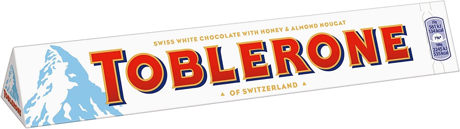 Toblerone Of Switzerland Swiss White Chocolate With Honey & Almond Nougat Chocolate Candy Bar, 100 Gram (Imported) (Pack Of 1)) (B0C6M8FQ7X) Amazon Price History, Amazon Price Tracker