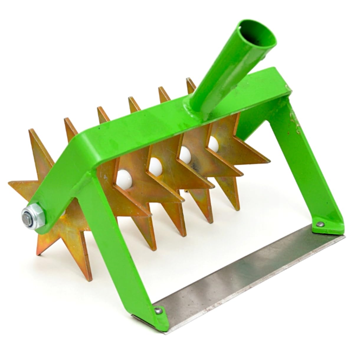 Rotary Soil Cultivator, 2-in-1 Hand Tool - Soil Rejuvenator and Weed Remover, Steel Rotary Hand Soil Scarifier Cultivator Head, 20 cm / 8″ Wide, Gardening and Farming Tool