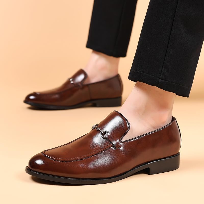 Men's Formal Slip-on Penny Loafers Business Tuxedo Classic Dress Shoes - Image 5