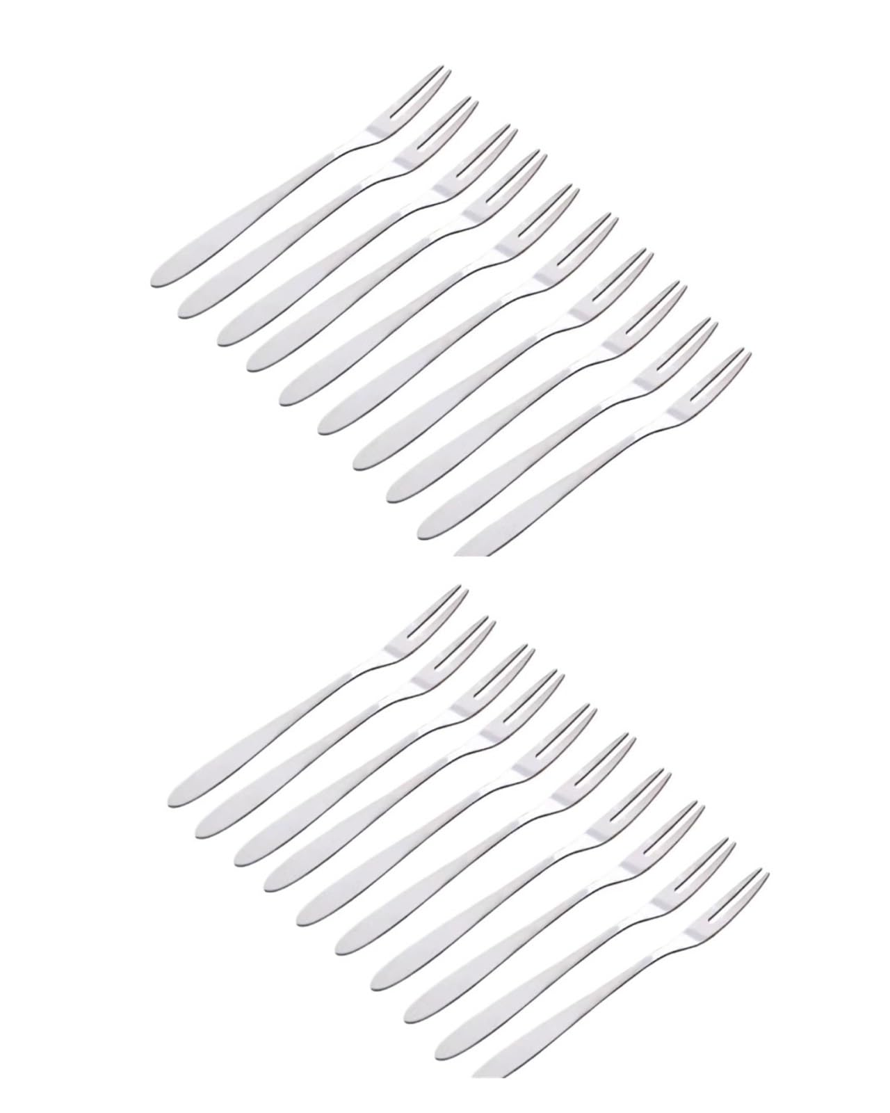 Wzptlkibad Y0-20Pcs Stainless Steel Fruit Forks, Two-Tine, 13Cm Flatware