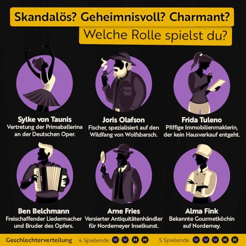 Stadtkrimis Exit Escape Stadtführung Gourmet Criminelle® Krimidinner für zuhause I 4-6 Personen I Mysteriöser Mordfall Blutsand am Nordseestrand für Deine Crime Dinner Party I Spannendes Krimi Dinner Spiel ab 16 Jahren I 4-6 Spieler