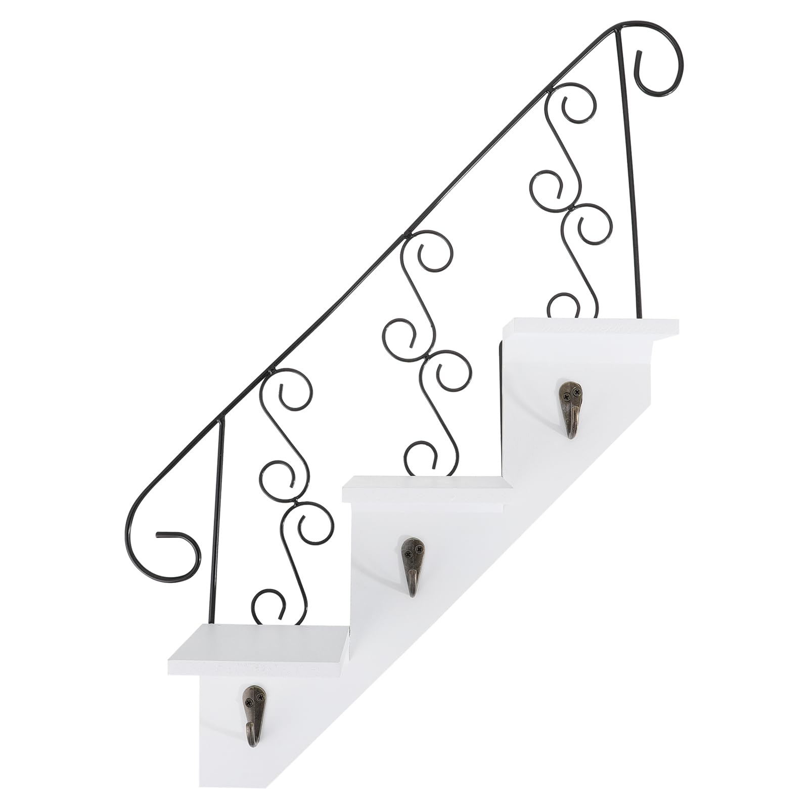 Estante para Macetas MAGICLULU de Hierro y Madera Soporte de Pared Blanco para Hogar