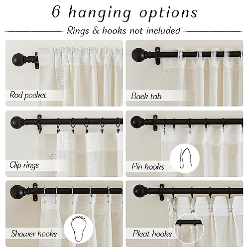 NICETOWN Linen Pinch Pleated Curtains for Bedroom 120 inches Long, Rod Pocket Back Tab Privacy Vertical Window Curtains & Drapes with Light Through for Living Room, Linen, W52 x L120, 2 Pieces by NICETOWN - Image 3