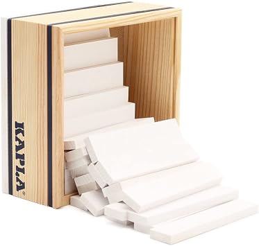 KAPLA 40 Squares White - Wooden Construction Set 40 White Colored Building Planks