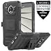 Moto Z2 Force Case / Moto Z2 Play Case With [2-PACK] HD Screen Protector,IDEA LINE(TM) Heavy Duty Armor Shock Proof Dual Layer Holster Locking Belt Swivel Clip with Kick Stand - Black