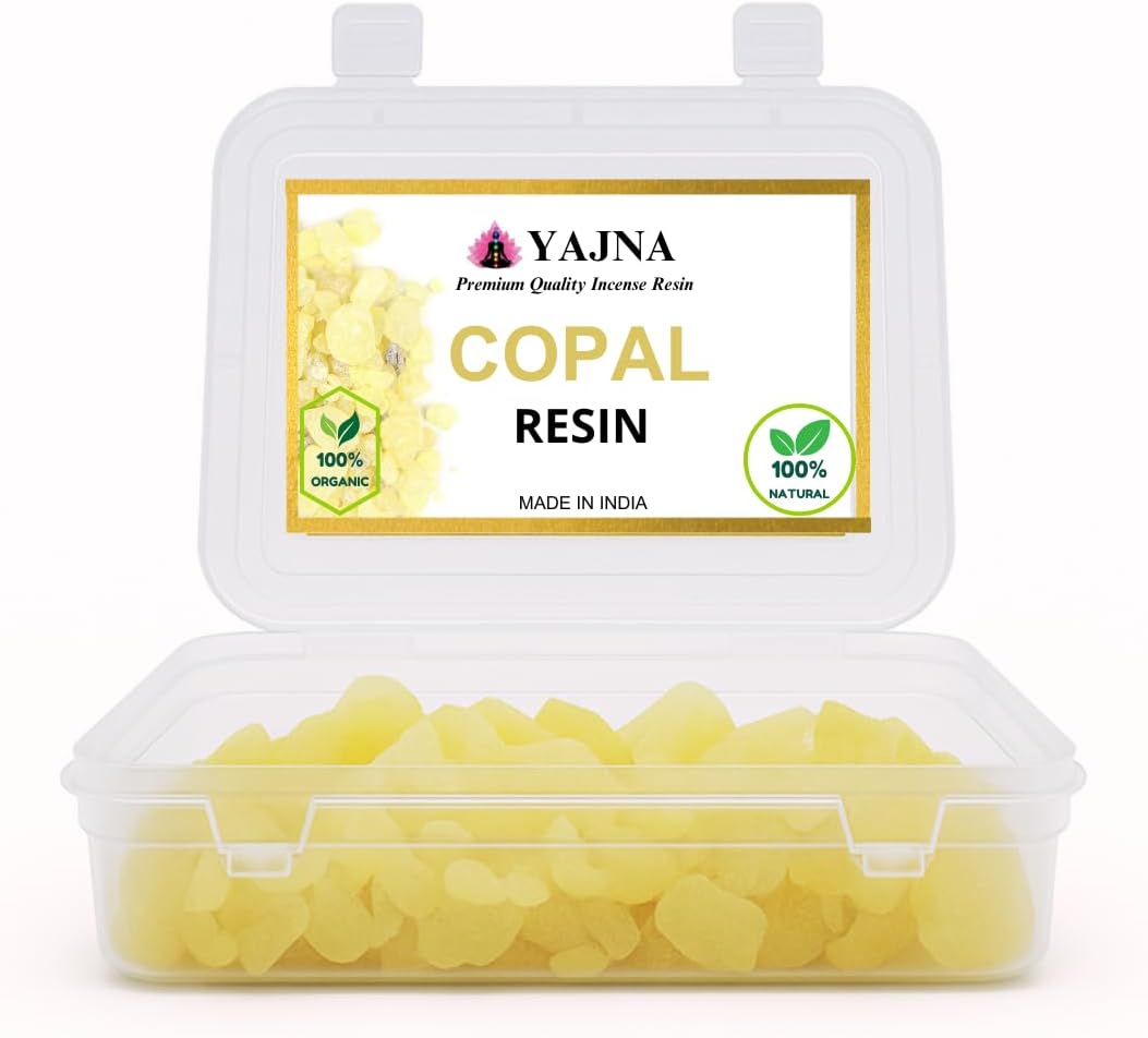 100% Pure-Indian-White-Copal-Resin-Dammar-By-Yajna Natural-Organic-Sacred-Resin Aromatic-Incense-Tear-Rock-Sap Ideal-for-Meditation-Rooms-Yoga-Studios 1Lb-453.6-Grams-16-Ounce