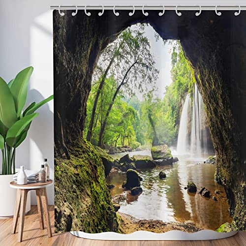Hnmdmyi Rideau de Douche Forêt Tropicale 120x200 - Jungle, Arbre Vert, Plante, Nature, Montagne,...