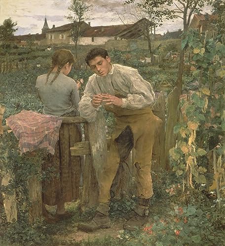 Amour rural de Jules Bastien Lepage affiche artistique poétique et romantique