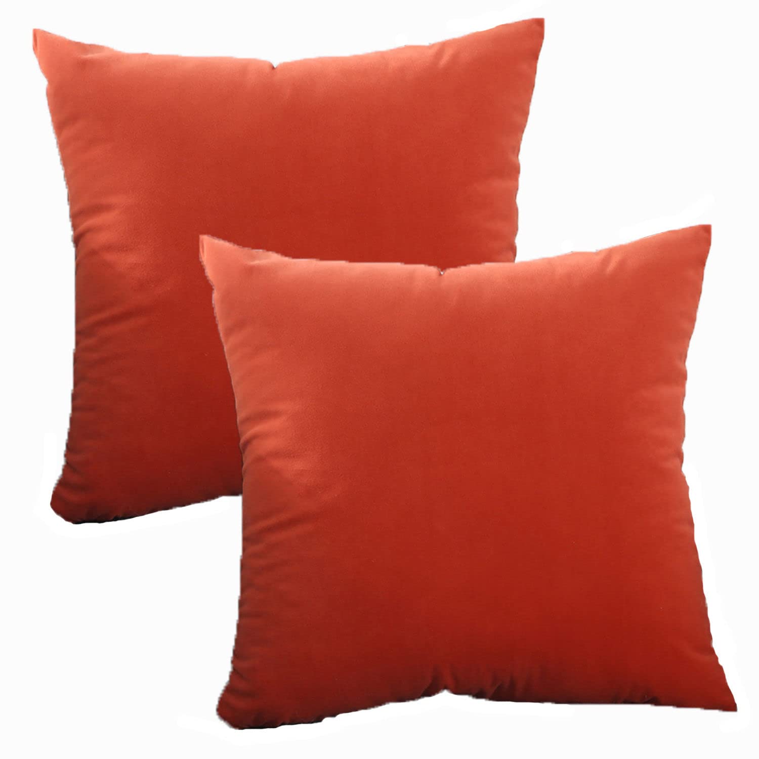 Federe Cuscini Velluto Copricuscini Quadrate Federe Cuscini, per Arredo Moderno Letto e Sedia (Arancione-Rosso,45 * 45cm(Set di 8))