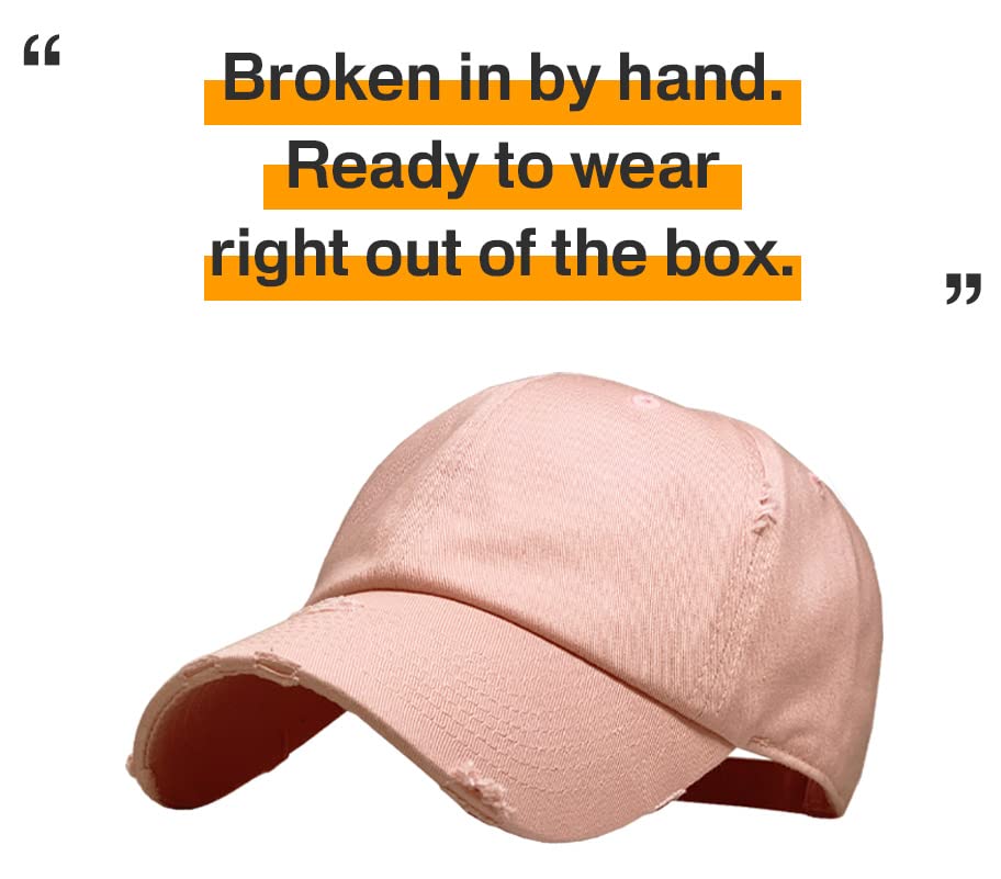 Image of KBETHOS Vintage Washed Distressed Cotton Dad Hat Baseball Cap Adjustable Polo Trucker Unisex Style Headwear