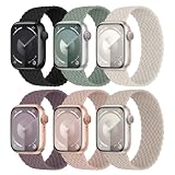 6 Pack Braided Solo Loop Compatible with Apple Watch Band 40mm 41mm 38mm 42mm 44mm 45mm 46mm 49mm Women Men, Elastic Stretchy Nylon Solace Straps for iWatch Series 10 9 8 7 6 5 4 3 Ultra 2 SE SE 2 -  Knossen