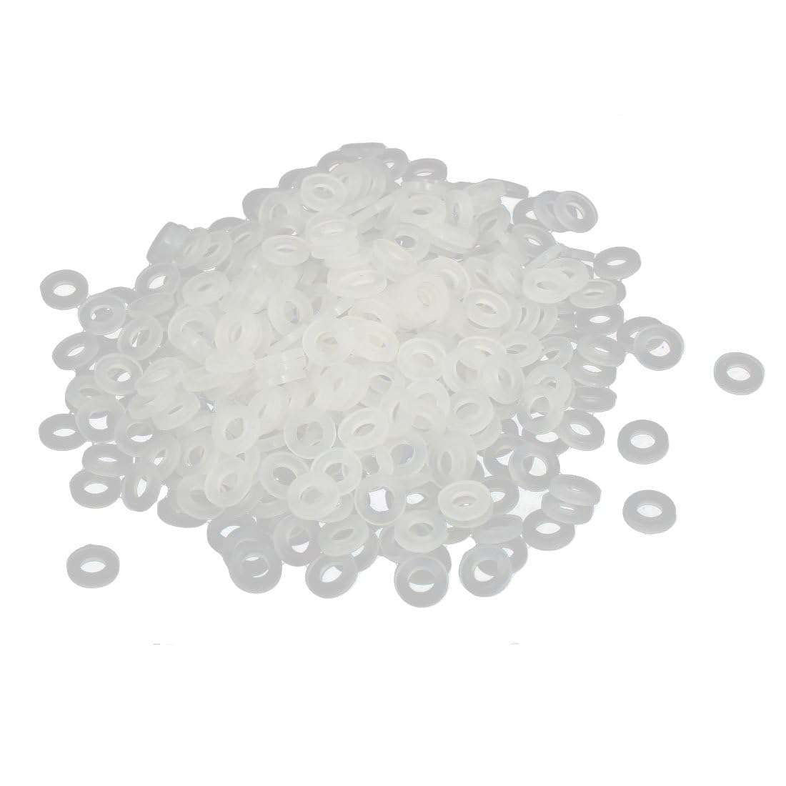 TOP-VIGOR 400Pcs White Nylon Flat Washers, M2.5 x 5mm x 1mm Insulating Round Seal Spacer Tap Sealing O Ring Gasket for Faucet Pipe Water Hose — image 1