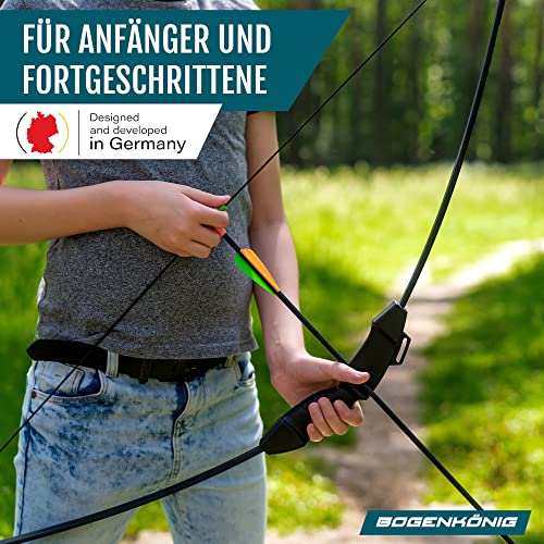 Bogenkönig Pfeile für Bogenschießen 5er Set aus Fiberglas mit Spitze Metal Kinder Bogen 28 Zoll (Rund Spitze)