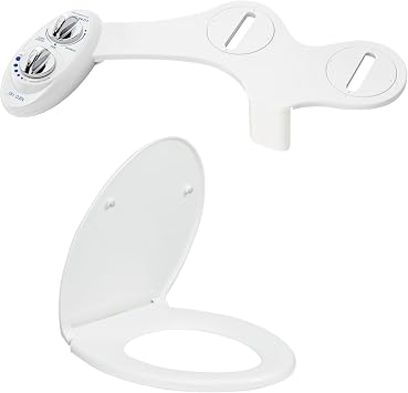 LUXE Bidet NEO 185 White and Elongated Toilet Seat Bundle