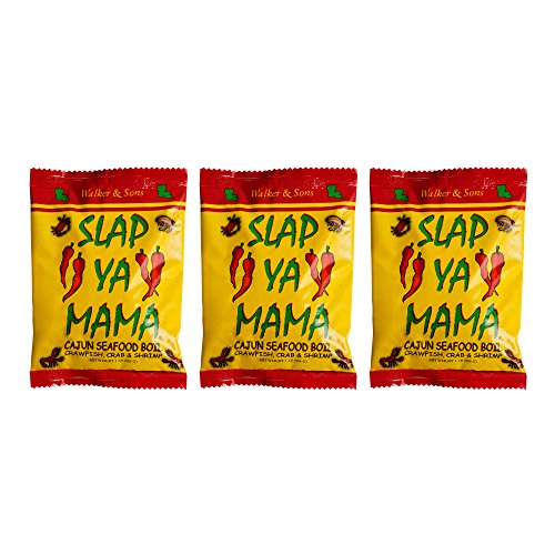 SLAP YA MAMA All Natural Cajun Seafood Boil for Crawfish, Crab and Shrimp, MSG-Free and Kosher, 16 Ounce Bag, Pack of 3