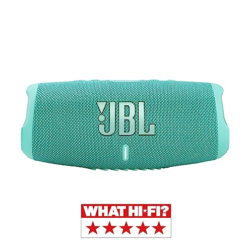 Image of JBL Charge 5, Wireless Portable Bluetooth Speaker Pro Sound, 20 Hrs Playtime, Powerful Bass Radiators, Built-in 7500mAh Powerbank, PartyBoost, IP67 Water & Dustproof (Without Mic, Teal)