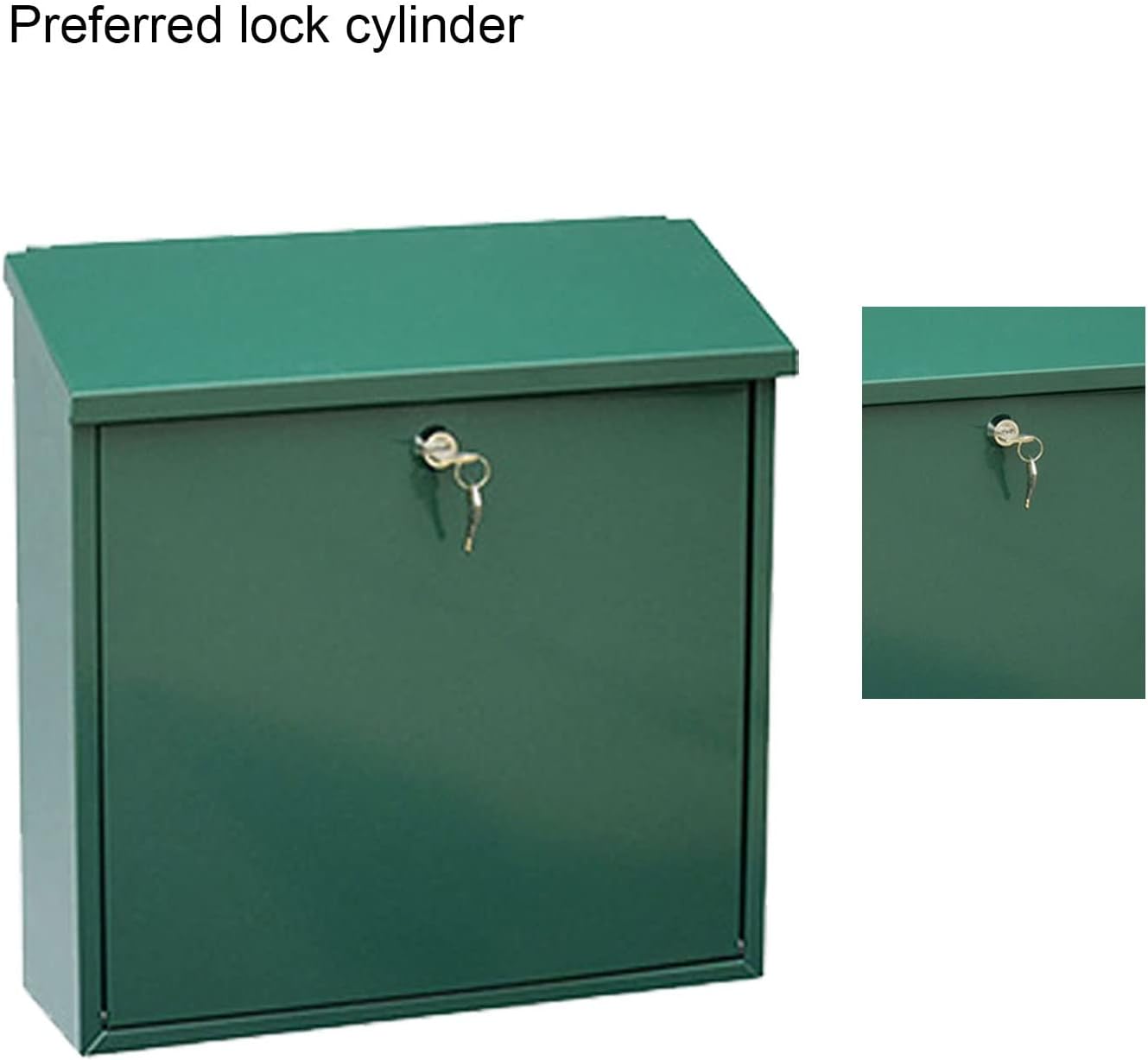 Wall Mount Mailboxes,Mailbox Wall Hanging Password Lock Letterboxes for Home Gate Patio Yard, Large Capacity Mail Box, Mailboxes for Outside (Color : Silver)