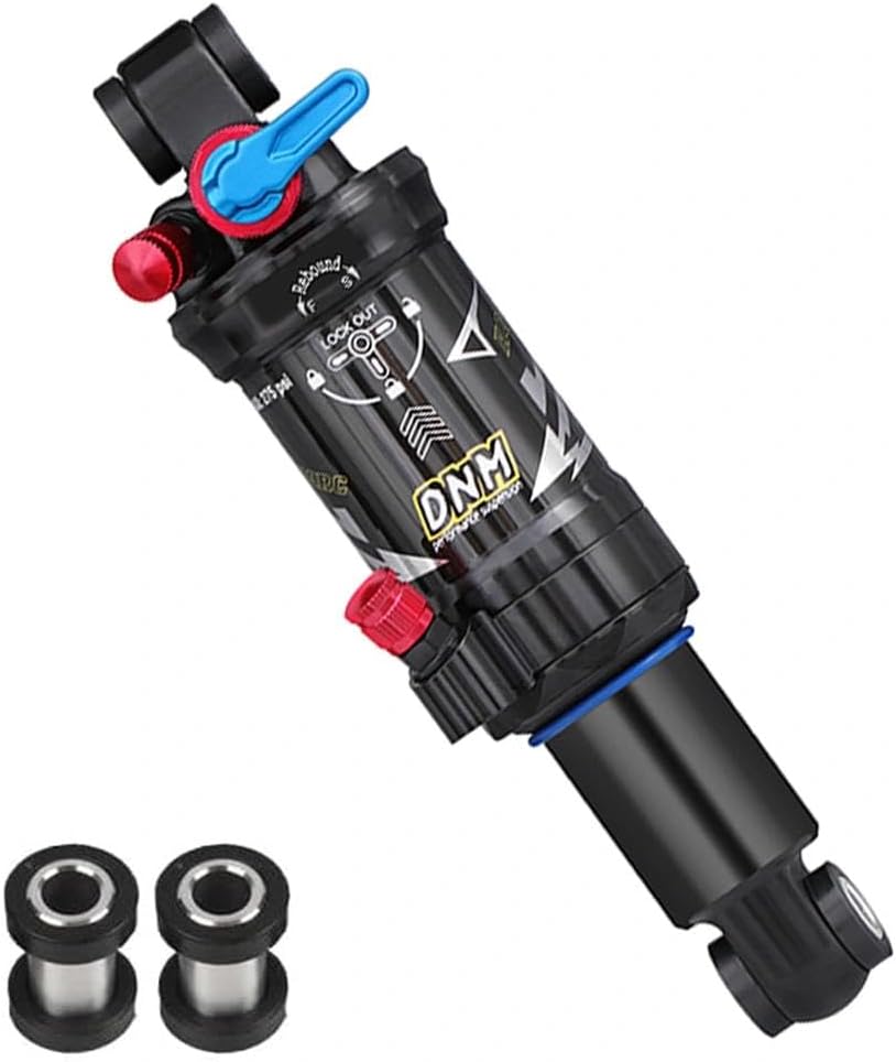 AO-39RC Air Shock Absorber Bike Rear Shock 3-Stage Lockout 190mm | Aluminum alloy body, Rebound damping knob adjust, 190×50mm bike shock, Includes 2 pcs bushings, For XC trail riding