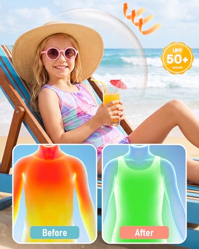Image of Century Star Girls Tankini Swimsuit UPF 50+ Racerback Bathing Suit for Teen Girls 2 Piece Swimsuit Summer Beach Swimwear