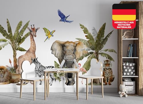 Osomhome | Wandtattoo Kinderzimmer Dschungeltiere | Wanddeko Tropische...