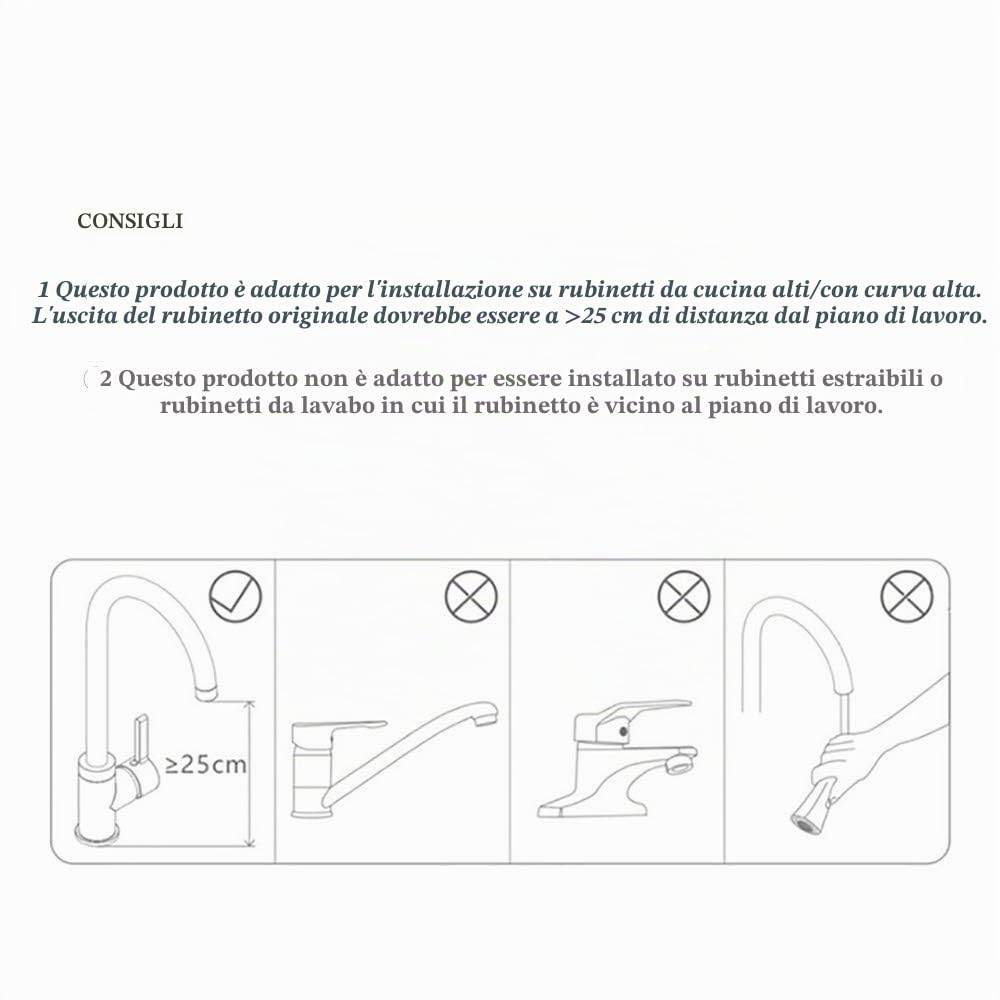 Miscelatore per lavello da cucina, rubinetto del bagno senza contatto con sensore automatico, adattatore sensore a infrarossi intelligente sensibile rubinetto miscelatore