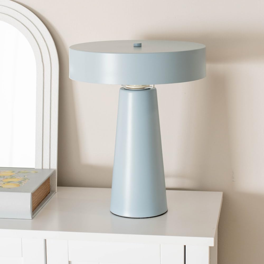 ValueLights | Modern Compact Size Blue Metal Bedside Table Lamp Lampshade Living Room Bedroom Light | Table Lamps & Home Improvements Essential