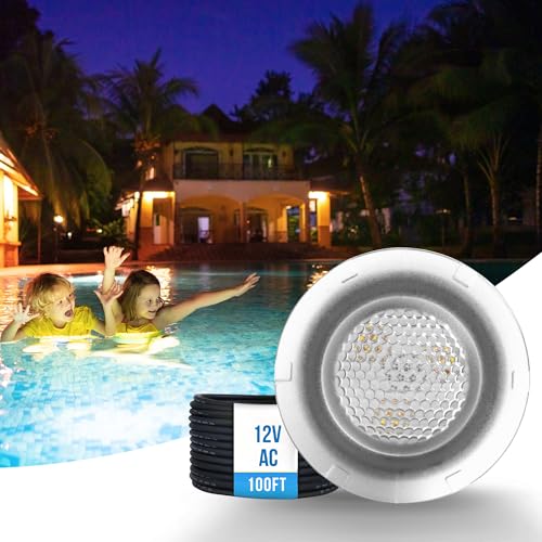 Jeavle Pool Lights for Inground Pool, Direct Replacement for Pentair GloBrite, 1.5 Inch LED Color Inground Pool & Spa Light, IP68 Waterproof, AC12V, 100 ft Cord by Jeavle - Used condition - Image 7