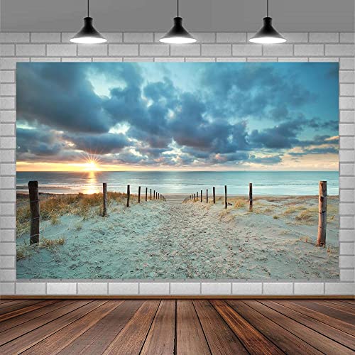 Fondo Fotográfico Playa Azul 7x5FT miniatura 2