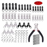 reißverschluss zipper 8mm ➤ 【Hochwertiges Material】 Hergestellt aus hochwertigem Metall, stark und langlebig, nicht leicht zu verblassen. Schwarzer und silberner Reißverschluss, der leicht durch einen normalen Reißverschluss ersetzt werden kann.