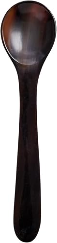 HIC - Cuchara de caviar, cuerno de vaca tobillera hecho a mano, de origen responsable, 4.25 pulgadas