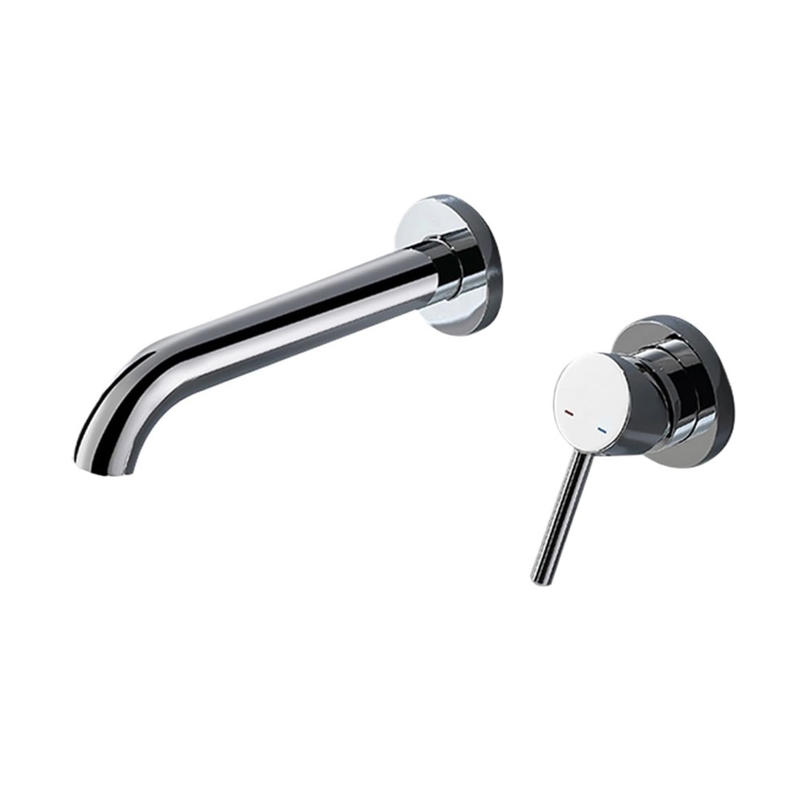 Robinet de lavabo encastrable mural noir et chromé pour salle de bain