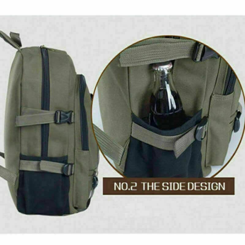 Mochila 35L Hombres Lona Mochila Ligero Gran Capacidad Bolsa Ocio Viaje Al Aire Libre Camping Multi-Bolsillo Mochila Trekking