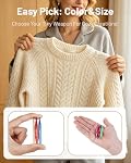 Ensemble d'aiguilles de tricot circulaires interchangeables - Zeylju 12 Tailles 2 Shorties de pouce avec câbles Accessoires Sac de projet pour les manches de chapeaux de chaussettes