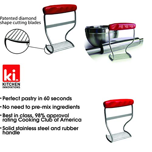 Kitchen Innovations FBA_KI-100102 Perfect Pie Blender, Pastry Cutter-Best in Class-Stainless Steel Blades with Ergonomic Handle-Red, Small - Thumbnail 6