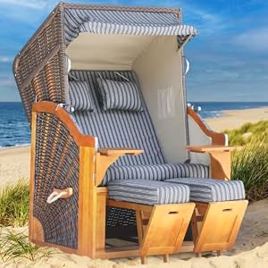 BRAST Strandkorb Bornholm Premium | 123cm Breite | 3 Designs