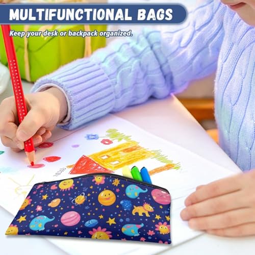 Image of Space Pencil Case for Boys Large Capacity Pencil Box for Crayon Scissors Lightweight Pen Holder Kindergarten Toddlers Cartoon Stationery Pouch