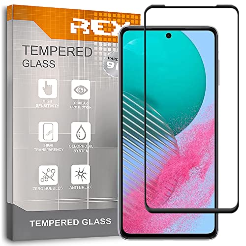 REY 2X Protector de Pantalla Curvo 3D para Samsung Galaxy M54 5G, Negro, Protección Completa, 3D / 4D / 5D