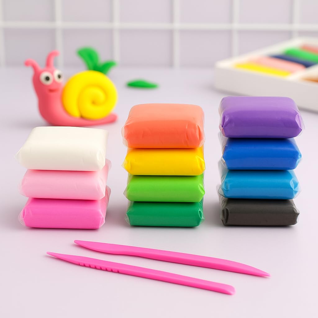 Zesto 72 Pcs Super Light Air Clay for Kids with 18 Sculpting Tools, Creative Art & Crafts Play Dough Birthday Return Gift for Boys and Girls Multicolor Non-Toxic Modeling