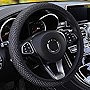 Universal Car Steering Wheel Cover, Microfiber Breathable Ice Silk, Anti-Skid, Warm in Winter and Cool in Summer, Steering Wheel Cover for Men and Women (Black)