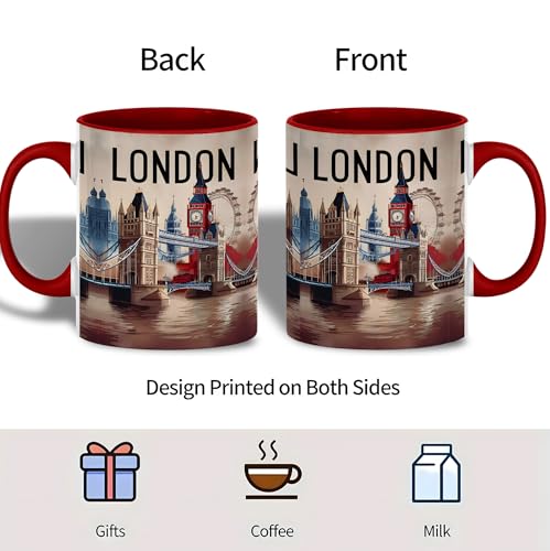 Taza de cerámica con ilustración artística de Londres 11oz miniatura 2