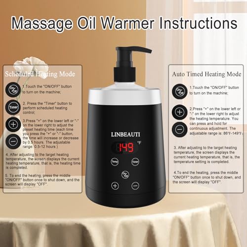 image for LINBEAUTI Massage Oil Warmer Bottle Professional Lotion Heater for sex