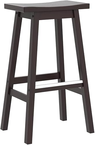 Miniatura 5 de PayLessHere Juego de 2 taburetes de bar para encimera de cocina, taburetes de madera maciza de 30 pulgadas de altura, muebles de hogar, taburetes de